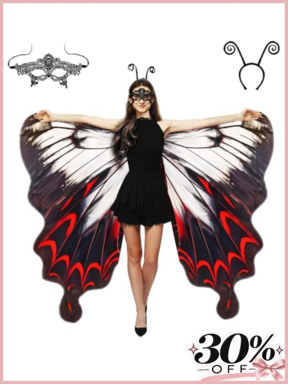 Double Sided Butterfly Costume Wings Women Adult Halloween Cape